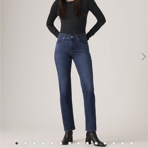 Levi's Women's Straight Leg Jeans in Dark Blue Wash